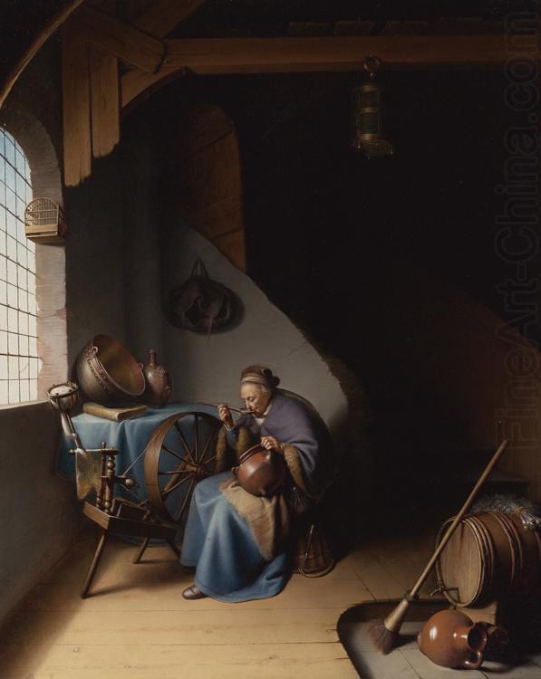 Gerrit Dou An Interior with a Woman eating Porridge (mk33) china oil painting image